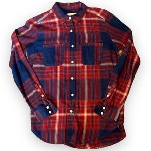 🎯 BOGO Mossimo. Flannel Button up. Blue/red. Size S.
